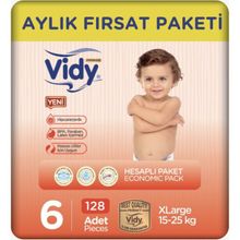 Vidy Baby Premium No:6 XLarge 128 Adet Bebek Bezi