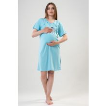 Vienetta C7T1N0402 Turkuaz Kısa Kol Turkuaz Hamile Tunik