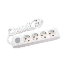 Viko 90117403 Multi-Led Beyaz Anahtarlı Topraklı Kablolu Çocuk Korumalı 3 mt Dörtlü Grup Priz