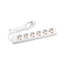 Viko 90117603 Multi-Led Beyaz Anahtarlı Topraklı Kablolu Çocuk Korumalı 3 mt Altılı Grup Priz