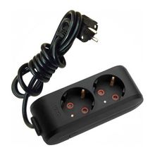 Viko 90133201 Multi-Led Siyah Topraklı Kablolu Çocuk Korumalı 1 mt İkili Grup Priz