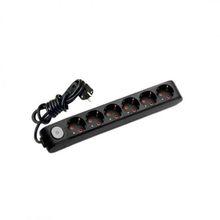 Viko 90137602 Multi-Led Siyah Anahtarlı Topraklı Kablolu Çocuk Korumalı 2 mt Altılı Grup Priz