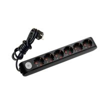 Viko 90137603 Multi-Led Siyah Anahtarlı Topraklı Kablolu Çocuk Korumalı 3 mt Altılı Grup Priz