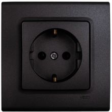 Viko 90444008 Lin Life Gece Siyahı Mek+Kapak Topraklı Priz
