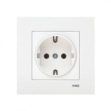 Viko 90967008 Karre Beyaz Topraklı Priz Çerçevesiz Duvar Anahtarı