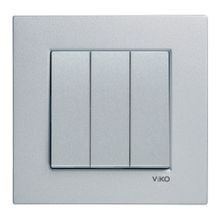 Viko Artline Novella Çerçeveli Gümüş 3'lü Anahtar