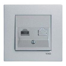 Viko Artline Novella Gümüş Tekli Data Cat 6 Çerçeveli İnternet Prizi