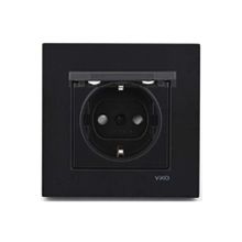 Viko Artline Novella Siyah Topraklı Çerçeveli Priz