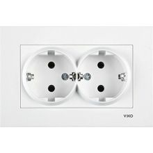 Viko B60054719 Karre Beyaz 2'li Topraklı Priz