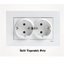 Viko Çerçeveli Karre İkili Topraklı Priz