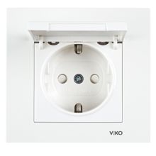 Viko Karre 55 Beyaz C1 Mekanizma Çarpma Karşıtı Kapaklı Topraklı Priz