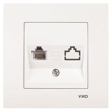 Viko Karre Krem Tekli Nümeris Cat-3 Telefon Çerçeveli Anahtar