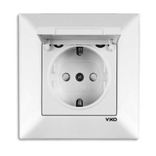 Viko Meridian Çocuk Korumalı Beyaz Kapaklı Topraklı Priz