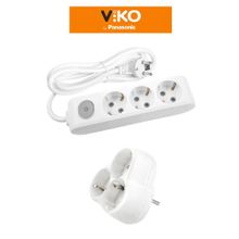 Viko Multi-Let 3'lü Anahtarlı Topraklı Çocuk Korumalı 3 Metre Priz