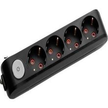 Viko Multi-Let 4'lü Topraklı Çocuk Korumalı Anaharlı Klemensli Siyah Priz
