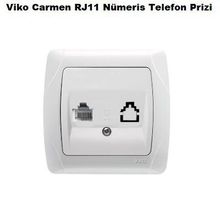 Viko RJ11 Krem Numeris Telefon Prizi