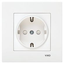 Viko VİKO0013 Karre Topraklı Priz Beyaz + Çerçeve