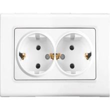 Viko VİKO0019 Karre İkili Topraklı Priz Beyaz + Çerçeve