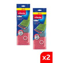 Vileda 3'lü Power Inox Colors Çelik Bulaşık Sünger