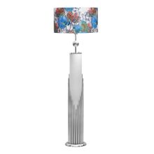 Vinner VNRDHKKLMB008 Doha Krom Kaplama Gövde Işıklı Özel Tasarım Flowers Desenli Metal Lambader