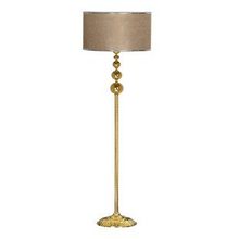Vinner VNRVGAGKLMB021 Vega Gold Üçlü Küre Tek Ayaklı Metal Krom Şeritli Hasır Kahve Lambader