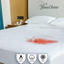 Vionel Home 200x200 cm Beyaz Pamuk Full Kenar Fitted Sıvı Geçirmez Çift Kişilik Yatak Koruyucu Alez