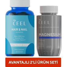 Vita Ceel Magnezyum Tablet Saç ve Tırnak Bakımı İçin Çiğnenebilir 60 Tablet Seti - Elma
