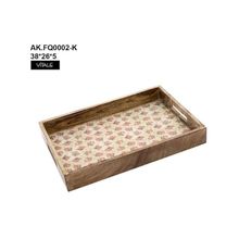 Vitale AK.FQ0002 Krem Çiçek Desenli Dekoratif Tepsi