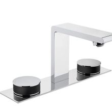 VitrA Memoria A4231558 Lavabo Bataryası, 3 Delikli Lavabolar Için, Krom/Siyah