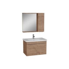 VitrA Quadrum 80 cm Altın Meşe Banyo Dolabı Set