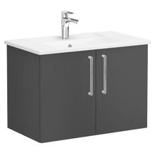 VitrA Root Flat 68149 Mat Fırtına Gri 80 cm Kapaklı Lavabo Dolabı