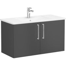 VitrA Root Flat 68167 Mat Fırtına Gri 100 CM Kapaklı Lavabo Dolabı
