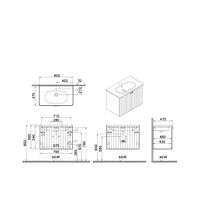 VitrA Root Groove 69289 Mat Beyaz 80 CM Kapaklı Lavabo Dolabı