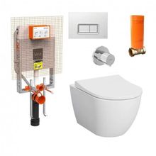 VitrA S60 Rim-Ex Smoothflush Beyaz Kanalsız Asma Klozet Gömme Rezervuar Tam Set