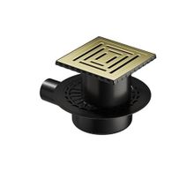VitrA V-Flow Kare 5607319 Yandan Çıkışlı DK 800 Kapak Parlak Altın Yalıtımlı Duş Kanalı