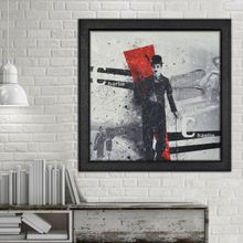 Vivense Charlie Chaplin Yağlı Boya Dokulu Ahşap Tablo