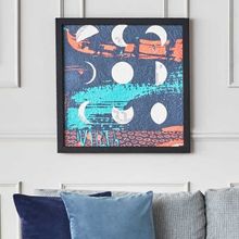 Vivense Collection Age Of Moon Ahşap Yağlı Boya Dokulu Tablo