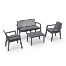 Viyolet Prestij 2+1+1 Antrasit 4lü Bahçe Balkon Masa Takımı
