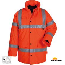Vizwell VWJK01 300 D Oxford Reflektörlü İçi Kapitoneli Turuncu Parka
