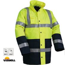 Vizwell VWJK05 300D Oxford İki Renkli Reflektörlü İçi Kapitoneli Sarı Parka