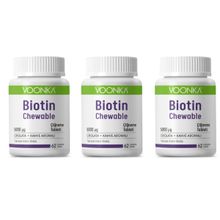 Voonka Biotin 5000 mcg Çikolata Kahve Aromalı 3x62 Çiğneme Tableti