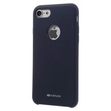 Vorson VC 005 iPhone 7 Rubber Metal Plakalı Lacivert Silikon Kılıf