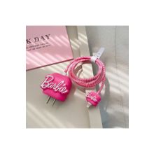 Vothoon iPhone 18W/20W Uyumlu Şarj Kablosu Örme Aparatı Toparlayıcı Barbie Şarj Kılıfı