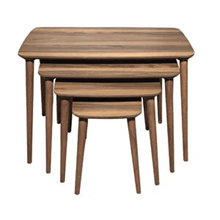 Vovva Home Luci Ceviz 4'lü Mdf Ahşap Zigon Sehpa