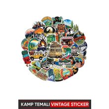 Vox Art Vintage 50'li 5-7 cm Kamp Temalı Sticker
