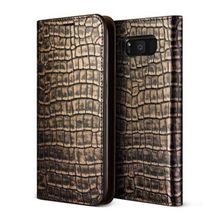Vrs Design Galaxy S8 Genuine Croco Diary Dark Gold Kılıf