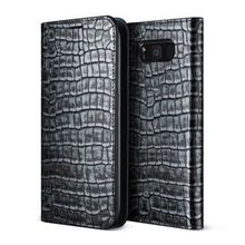 Vrs Design Galaxy S8 Genuine Croco Diary Dark Silver Kılıf