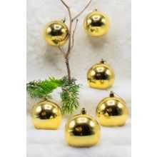 Waldern RENKLİCİCİ001 Gold 8 cm 6lı Cici Top Yılbaşı Çam Ağacı Süsü