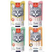 Wanpy 25x14 gr Karışık 8 Lezzetli Krema/sıvı Kedi Ödülü