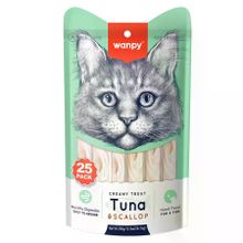 Wanpy 25x14 gr Ton Balıklı ve Deniz Taraklı Sıvı Krema Kedi Ödülü